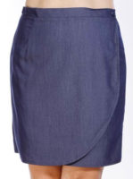 Modrá zavinovací sukně pro plnoštíhlé