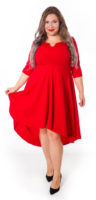 Červené společenksé šaty pro plnoštíhlé
