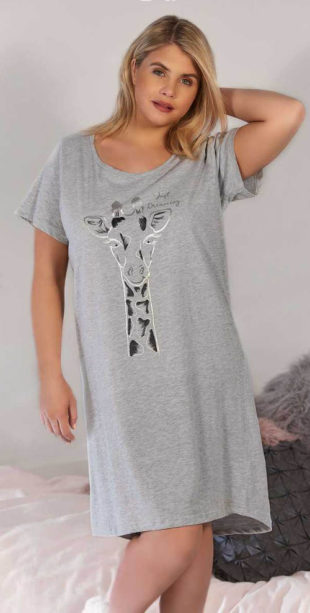 Bavlněná noční košile s potiskem žirafy