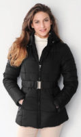 Nadměrná dámská zimní bunda s odnímatelnou kapucí