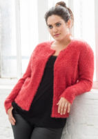 Sametový červený dámský svetr