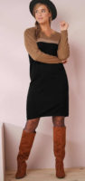 Hnědo-černé dámské úpletové šaty Blancheporte