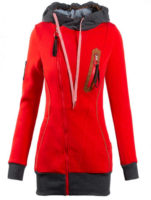 Červená tepláková bunda s teplou podšívkou