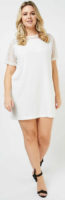 Bílé letní šaty pro plnoštíhlé rovného střihu