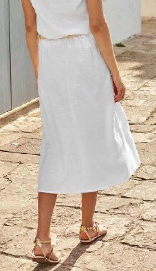 Dlouhá bílá letní sukně pro plnoštíhlé