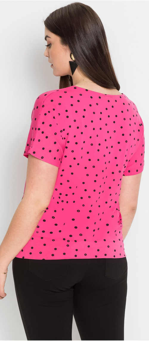Růžové puntíkované tričko výprodej