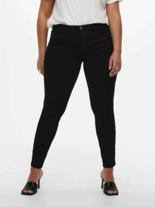 Dámské stylové nadměrné džíny v efektivním střihu v černém provedení