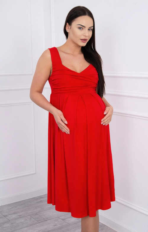 dámské elegantní šaty v červené barvě