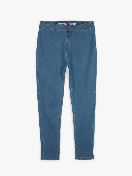 praktické džíny s vysokým pasem