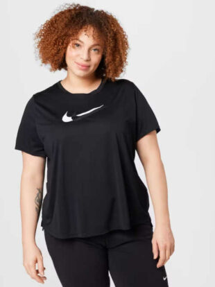 Dámské prodyšné černé tričko Nike pro plnoštíhlé v komfortním střihu