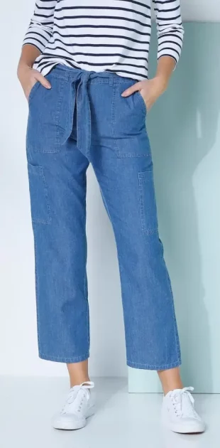 Pohodlné cargo džíny pro plnoštíhlé s odnímatelným páskem